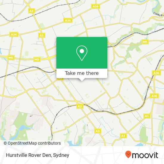 Mapa Hurstville Rover Den
