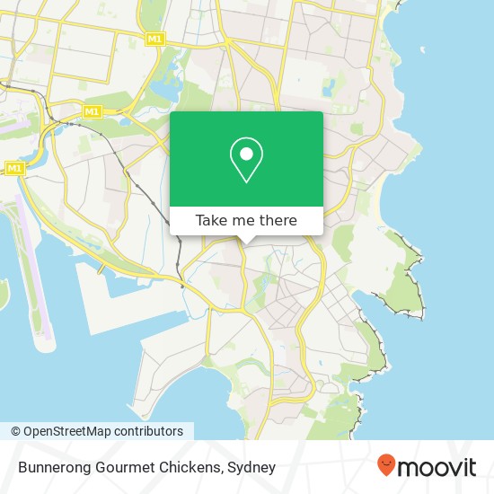 Mapa Bunnerong Gourmet Chickens