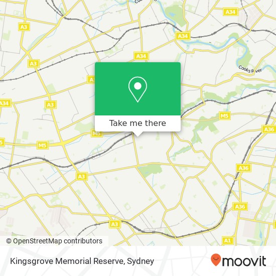 Mapa Kingsgrove Memorial Reserve