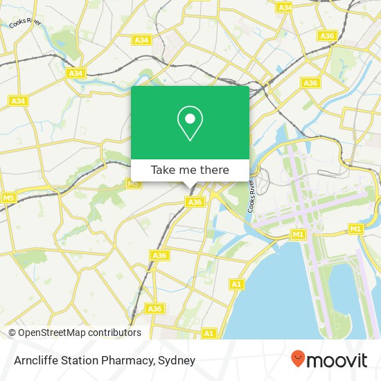 Mapa Arncliffe Station Pharmacy