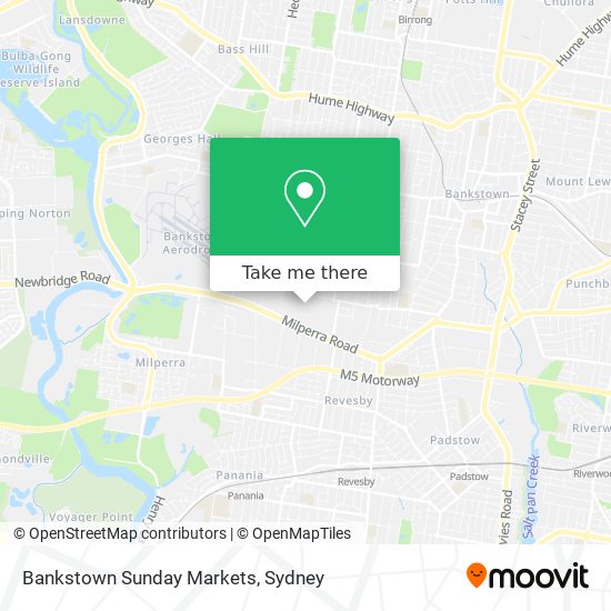 Bankstown Sunday Markets map