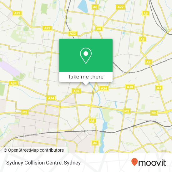 Sydney Collision Centre map