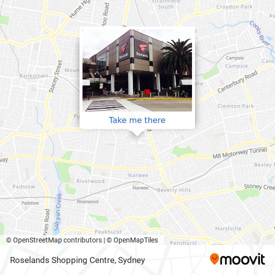Mapa Roselands Shopping Centre