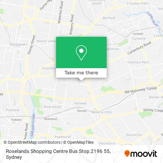 Roselands Shopping Centre Bus Stop.2196 55 map