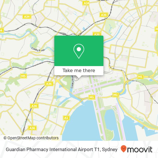 Guardian Pharmacy International Airport T1 map