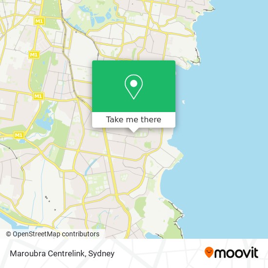 Maroubra Centrelink map