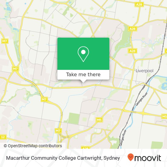 Mapa Macarthur Community College Cartwright