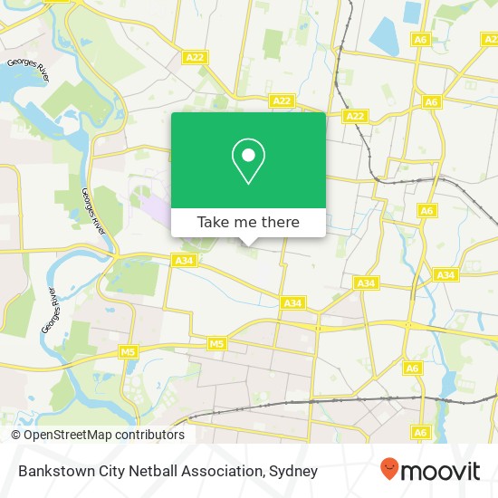 Bankstown City Netball Association map
