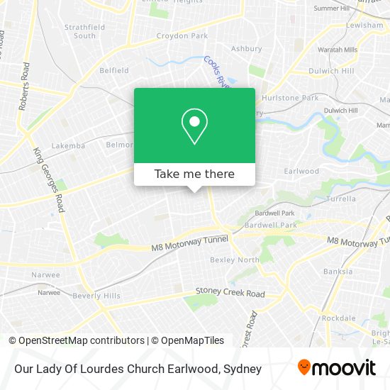 Mapa Our Lady Of Lourdes Church Earlwood