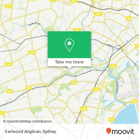 Mapa Earlwood Anglican