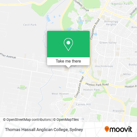 Mapa Thomas Hassall Anglican College