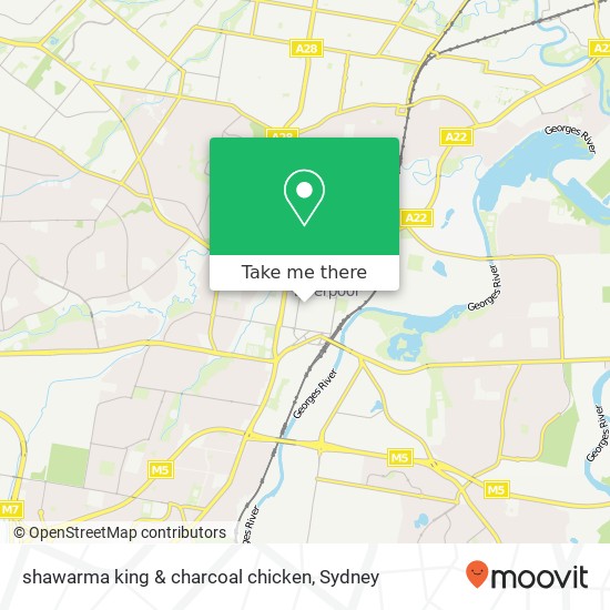 shawarma king & charcoal chicken map