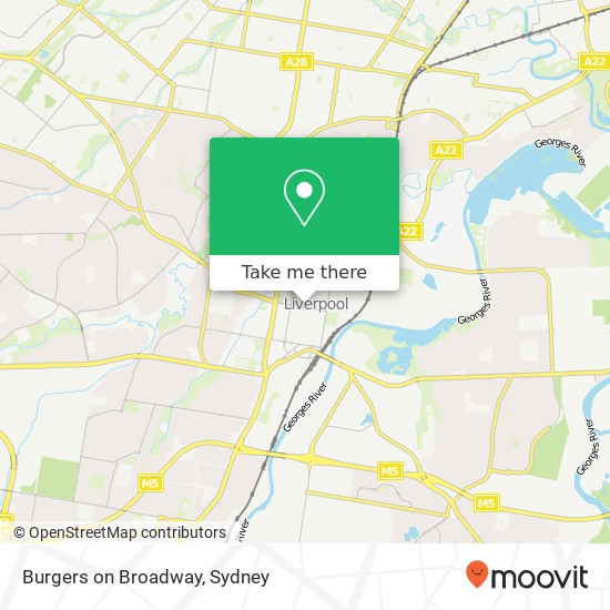 Burgers on Broadway map