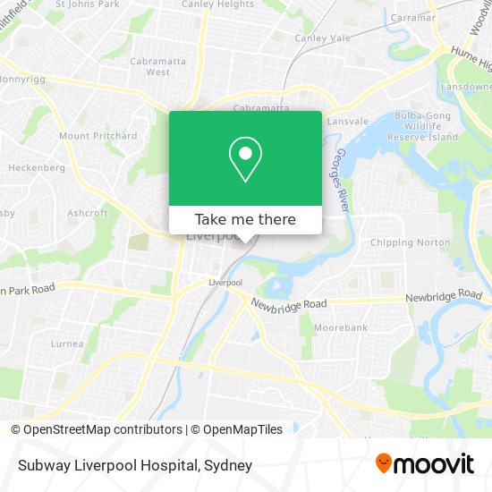 Mapa Subway Liverpool Hospital