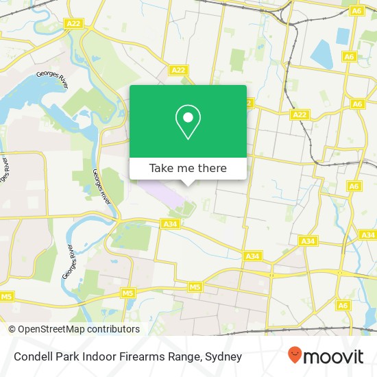 Mapa Condell Park Indoor Firearms Range