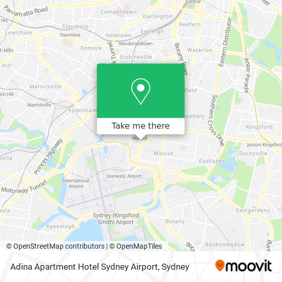 Mapa Adina Apartment Hotel Sydney Airport