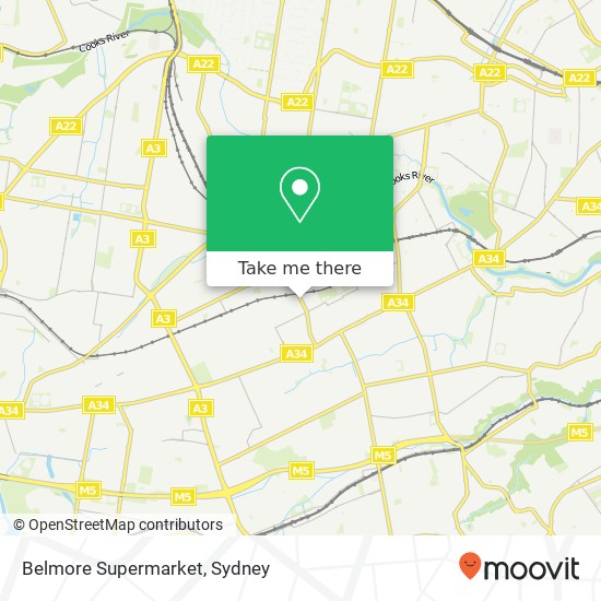 Mapa Belmore Supermarket