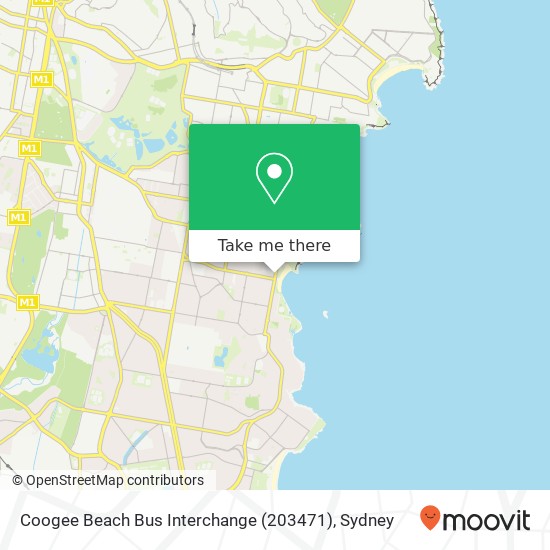 Mapa Coogee Beach Bus Interchange (203471)