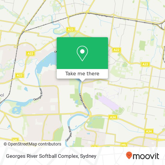 Mapa Georges River Softball Complex