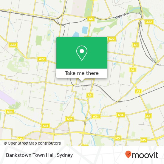 Bankstown Town Hall map