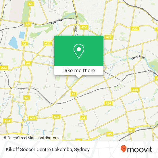 Mapa Kikoff Soccer Centre Lakemba