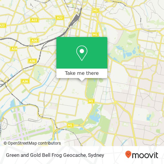 Green and Gold Bell Frog Geocache map