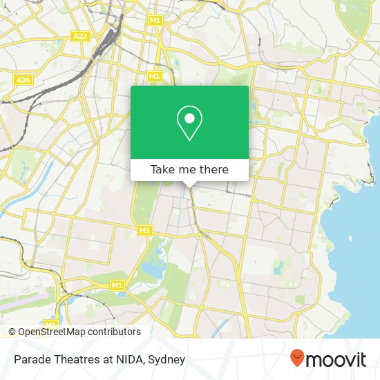 Parade Theatres at NIDA map
