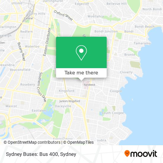 Sydney Buses: Bus 400 map