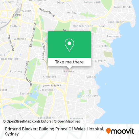 Edmund Blackett Building Prince Of Wales Hospital map