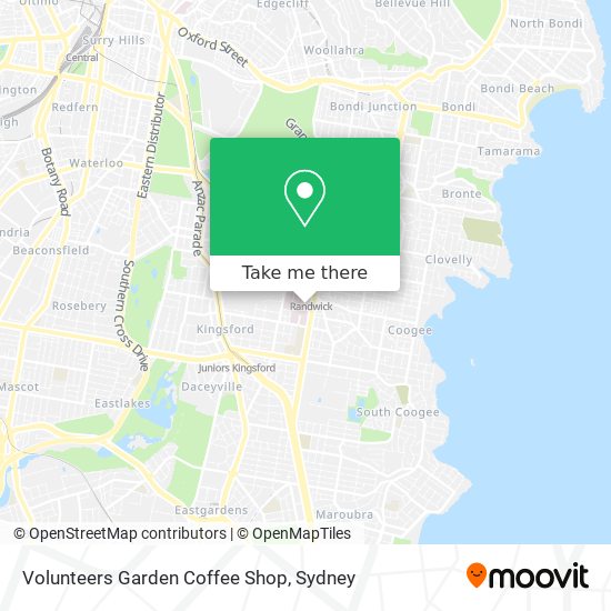 Mapa Volunteers Garden Coffee Shop