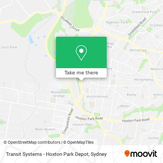 Transit Systems - Hoxton Park Depot map