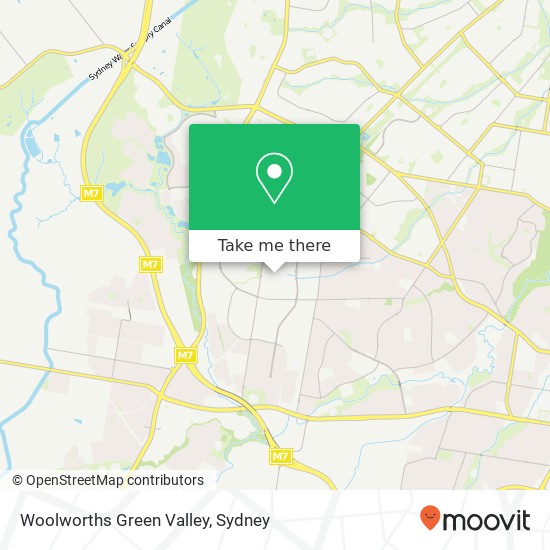 Mapa Woolworths Green Valley