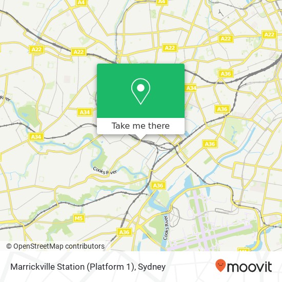 Mapa Marrickville Station (Platform 1)