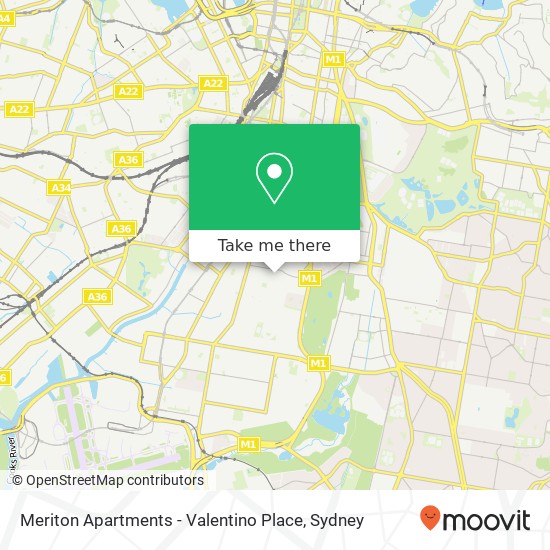 Meriton Apartments - Valentino Place map