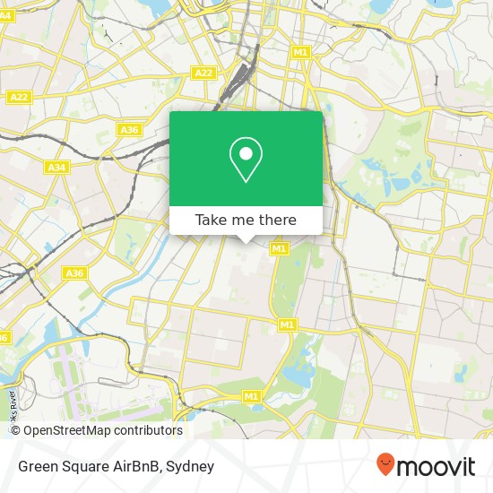 Mapa Green Square AirBnB