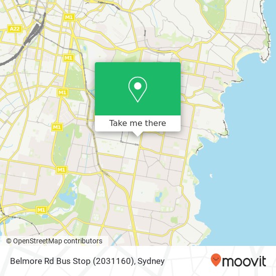 Belmore Rd Bus Stop (2031160) map