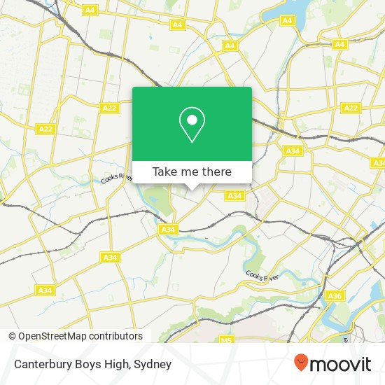 Canterbury Boys High map