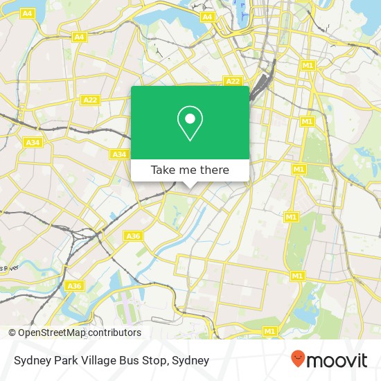 Sydney Park Village Bus Stop map