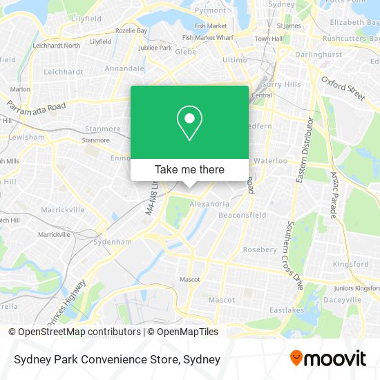 Mapa Sydney Park Convenience Store