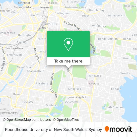 Mapa Roundhouse University of New South Wales