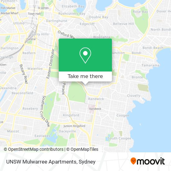 UNSW Mulwarree Apartments map