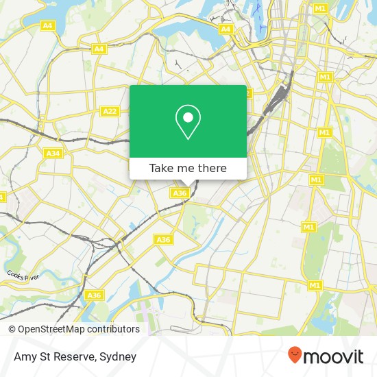 Mapa Amy St Reserve