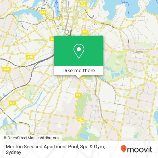 Meriton Serviced Apartment Pool, Spa & Gym map