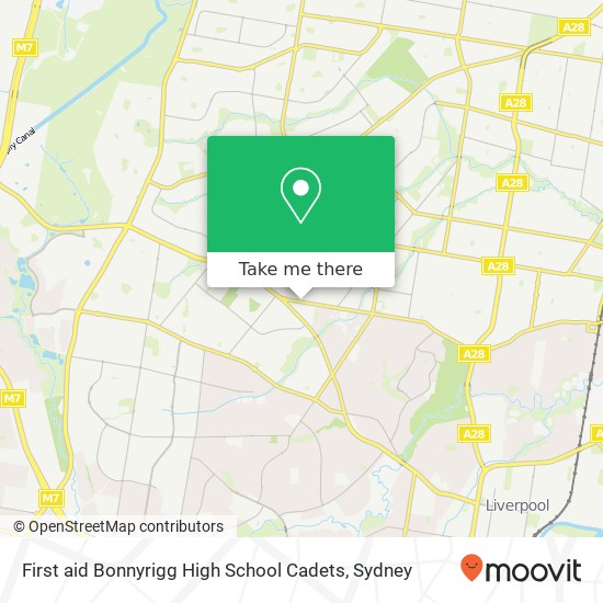 First aid Bonnyrigg High School Cadets map