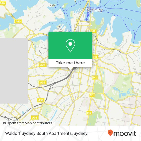 Mapa Waldorf Sydney South Apartments