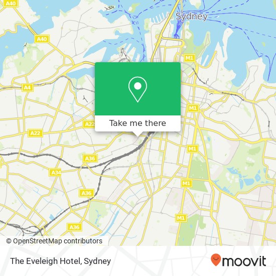 The Eveleigh Hotel map