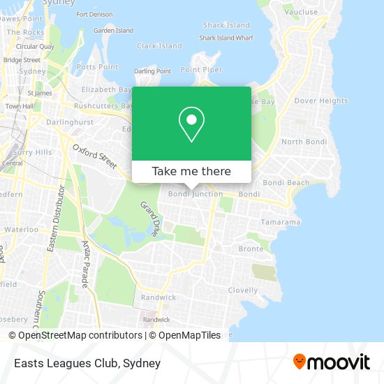 Easts Leagues Club map