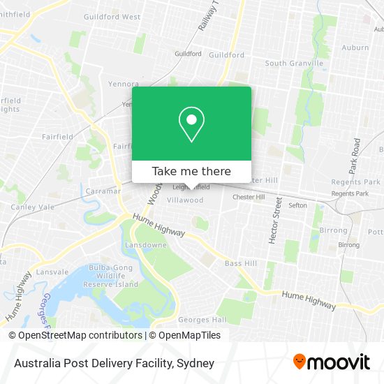 Australia Post Delivery Facility map