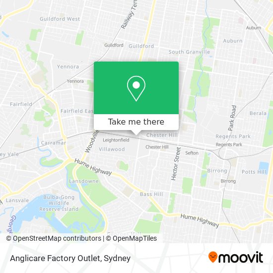Mapa Anglicare Factory Outlet