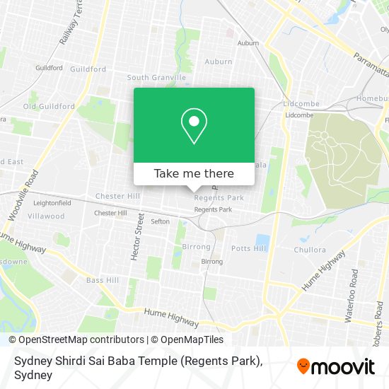 Sydney Shirdi Sai Baba Temple (Regents Park) map